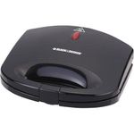 Black + Decker 2 Slice Sandwich Maker, 600W, Black- TS1000-B5