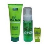 3 in 1 tee tree facial scrub,face wash and oi