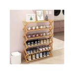 Multi-purpose Foldable Shoe Rack Bamboo- Wooden Shoe Storage