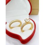 Geometry Zircon Women Bridal  Wedding Rings Set