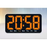 DS-3826L Digital Clock (large screen, alarm) - Orange