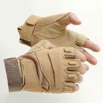 Generic Half Finger Tactical Gym gloves Eva Pad Protection brown
