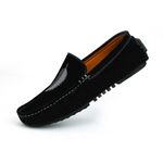product_image_name-Fashion-Men Suede Loafers Moccasins Fashion Shoes -Black-1