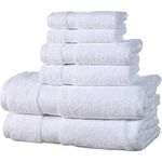 WHITE ROSE White Towels Set Of 8 - 2 Extra Large, 2 Large And 4 Face Towel