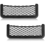 product_image_name-Generic-4 PCS Car Storage Net, Elastic Organizer Pocket with ABS Plastic Frame, Adhesive Seat Side Back Mesh Holder, Easy to Install-1