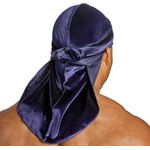 Plain Navy Blue Velvet Titan Durag