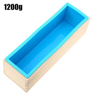 1.4L Rectangular Loaf soap Mold Silicone with wood Box for soap