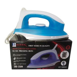 Sonik 250W Inverter Friendly Dry Pressing Iron – Low Power Energy Saving Solar & Prepaid Meter Safe