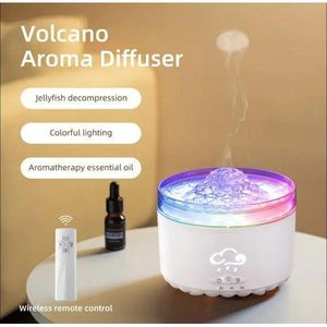 Volcano Aroma Diffuser - Volcano Emission Aromatherapy Diffuser, Jellyfish Flame Humidifier, LED Night Light Humidifier, Intelligent Timer.