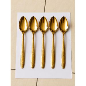 New Design Gold Plated Stainless Steel Spoon - 12Pcs 