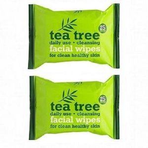Tea Tree Daily Cleansing Facial Wipes For Clean Healthy Skin - 2 Packs 