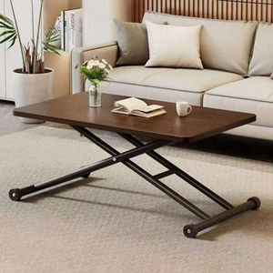 Modern Lift-Top Coffee Table with Adjustable Height & Metal Frame