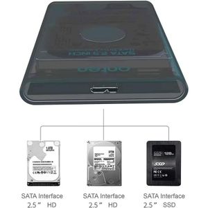 Onten OTN-UHD2 USB 3.0 to 2.5 inch Transparent HDD External Hard Drive Disk Case