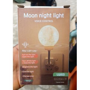 Voice Controlled Moon Night Light, Voice Activated Night Light, Voice Activated Lamp, Moon Led Night Light Voice Control, Intelligent Voice Control Night Light with 3 Brightness Settings