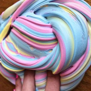 Rainbow Pinks Blue Cloud Slime Fluffy Icecream Mud Stress Relief