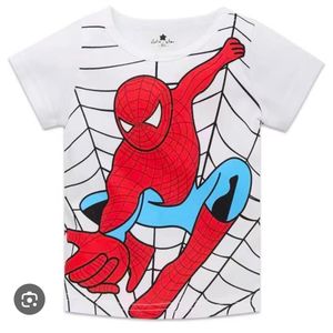 Spiderman Round Necklace Printed Tshirt White