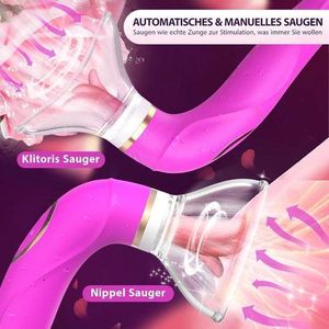 Women Tongue Vibrator G-Spot Licking Oral Dildo 