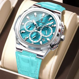 POEDAGAR mens classic LEATHER  wrist watch + classic men bracelet