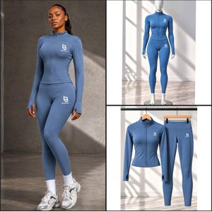 BETABODY Women's Ladies Fitness Wear – Matching Sports Jacket and High-Rise Leggings Two-Piece Set - 2 Piece Elastic Tracksuit And Pant Trouser Set, Long-Sleeve Athletic Top And Regular Pants Trouser