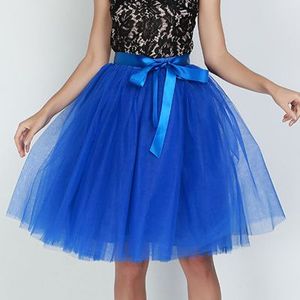 Women's Tulle Skirt Elastic High Waist Underskirt Ballet Irregular Pleated Maxi  Skirt Sheer Tutu Tulle Skirts 