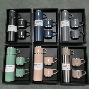 3 in 1 VACUUM FLASK SET 500ml with Extra 2 Cups Bottle