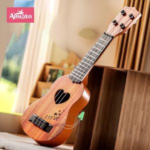 Arsuxeo Children Ukulele Musical Toys 4 Strings Small Guitar Montessori Education Instruments Music Toy Learning Kids Gift