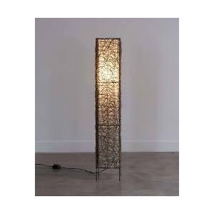 ADESSO BROWN RATTAN SWIRL UPLIGHT FLOOR LAMP