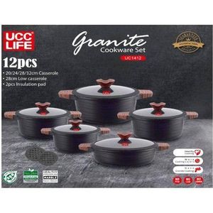 5 Set Non-stick Die Cast Iron Pot Set Cookware- Non-Toxic