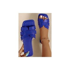 Elegant Blue Women Party Slippers 