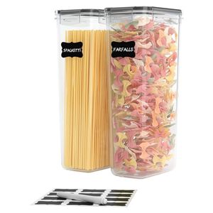 Set of 6Pcs Tall Pasta Storage Container with Lid, Food Storage Jar Kitchen