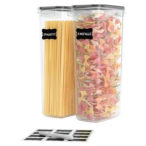 Set of 6Pcs Tall Pasta Storage Container with Lid, Food Storage