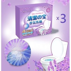 12pcs NYMO Lavender Fragrance Blue Bubble Toilet Cleaner Deodorizing /Descaling Toilet Cleaner 3 Box