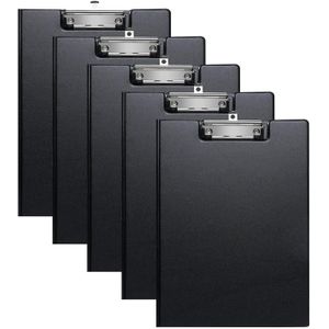 PVC BLACK Clipboard A4  Clip Board with Low Profile Clip A4 Writing Pad Memo Paper Writing Board for Office, Hospital, Restaurant, Warehouse
