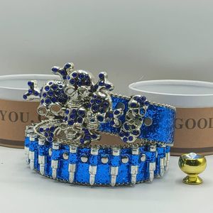 Fashion Choice Unisex Rhinestone multi skull Studded Fashion Belt – bullet Waist Belt