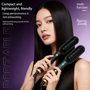  2-in-1 Hair Straightener & Curler – 30s Fast Heating, Anti-Scald, Adjustable Temperature, Lightweight 