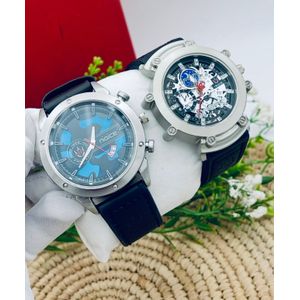 2 IN 1 NEW DESIGN BUSINESS MEN LEATHER WRISTWATCH ANALOG QUARTZ WATCH WATERPROOF SPORT DESIGN MEN WOMEN 