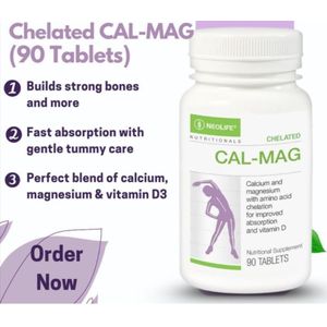 Weller NEO LIFE Chelated Cal-Mag with Vitamin D3, 90 Tablets, Bone Health Support