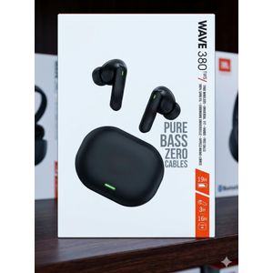 Wave 380 TWS True Wireless Earbuds - Pure Bass Bluetooth Headset with Charging Case (Black)
