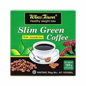 Winstown Slim Green Coffee with Ganoderma, 180g / 18 Sachets (NAFDAC A7-103598L)