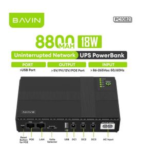 Bavin Original  UPS 8800mah DC Router power bank 