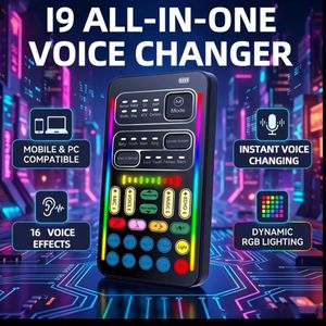 Galaxy Real-Time Voice Changer with Type-C and iPhone Jack - Sound Card Kit with Multiple Voice Effects, Male-To-Female, Female-To-Male, Young-To-Old, Old-To-Young. Comes with And Computer Connection Cable. Compatible with PC, PS5, PS4, Xbox.