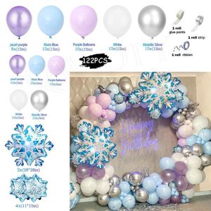 elsa frozen Party Balloon Arch Kit Ballon Helium Snowflake Happy Birthday  Snow Queen Party Decoration Girl Globos Baby shower
