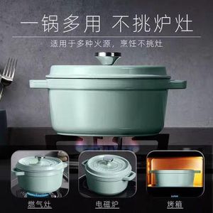 Cast Iron Enamel Pot, Stew Pot Food Oven Pot Gas Induction