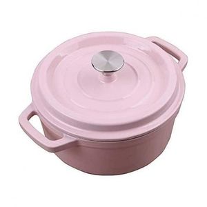 24 CM Cast Iron Enamel Pot, Stew Pot Food Pot Gas Induction