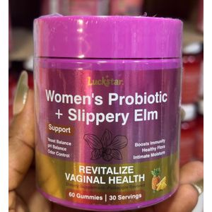 Leefar Luckstar Probiotics Women’s Probiotic + Slippery Elm – Digestive Health, Gut Balance, Vaginal Flora Support, Bloating Relief, Immune Support Supplement 1pc