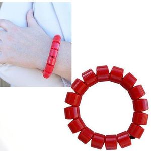 Traditional Coral Plastic Bead Bracelet