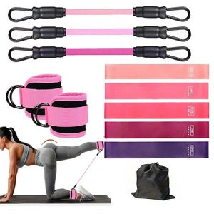Resistance Bands with Cuffs, Ankle Bands for Working Out-Color Pink,Resistance Loop Exercise Bands Exercise Bands for Home Fitness, Stretching, Strength Training for Women Men