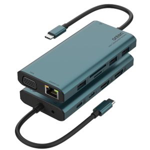 Onten Otn-uc601 Type-c 12-in-1 Docking Station Dual 4k Hdmi, Lan, 3x Usb 3.0, 2k Vga
