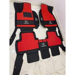 High-Quality Leather Footmat For Lexus RX300/330/350 (2015 & Below) - Red & Black
