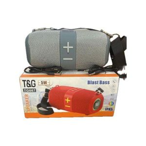 T&G TG-667 Portable Wireless Blue-tooth Woofer Waterproof Speaker Active Support TWS TF/USB Stereo Bass Fabric Subwoofer BT Speaker IPX5 5W (GREY)